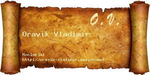 Oravik Vladimir névjegykártya
